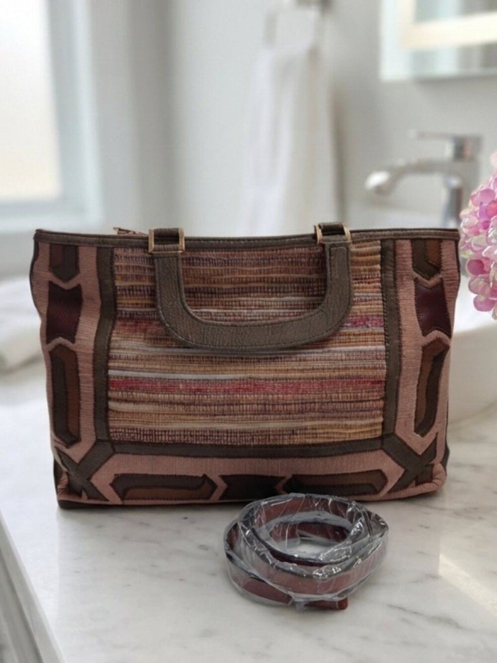 Valerie Barad Vintage Tapestry Purse Southwestern Boho Tote Crossbody